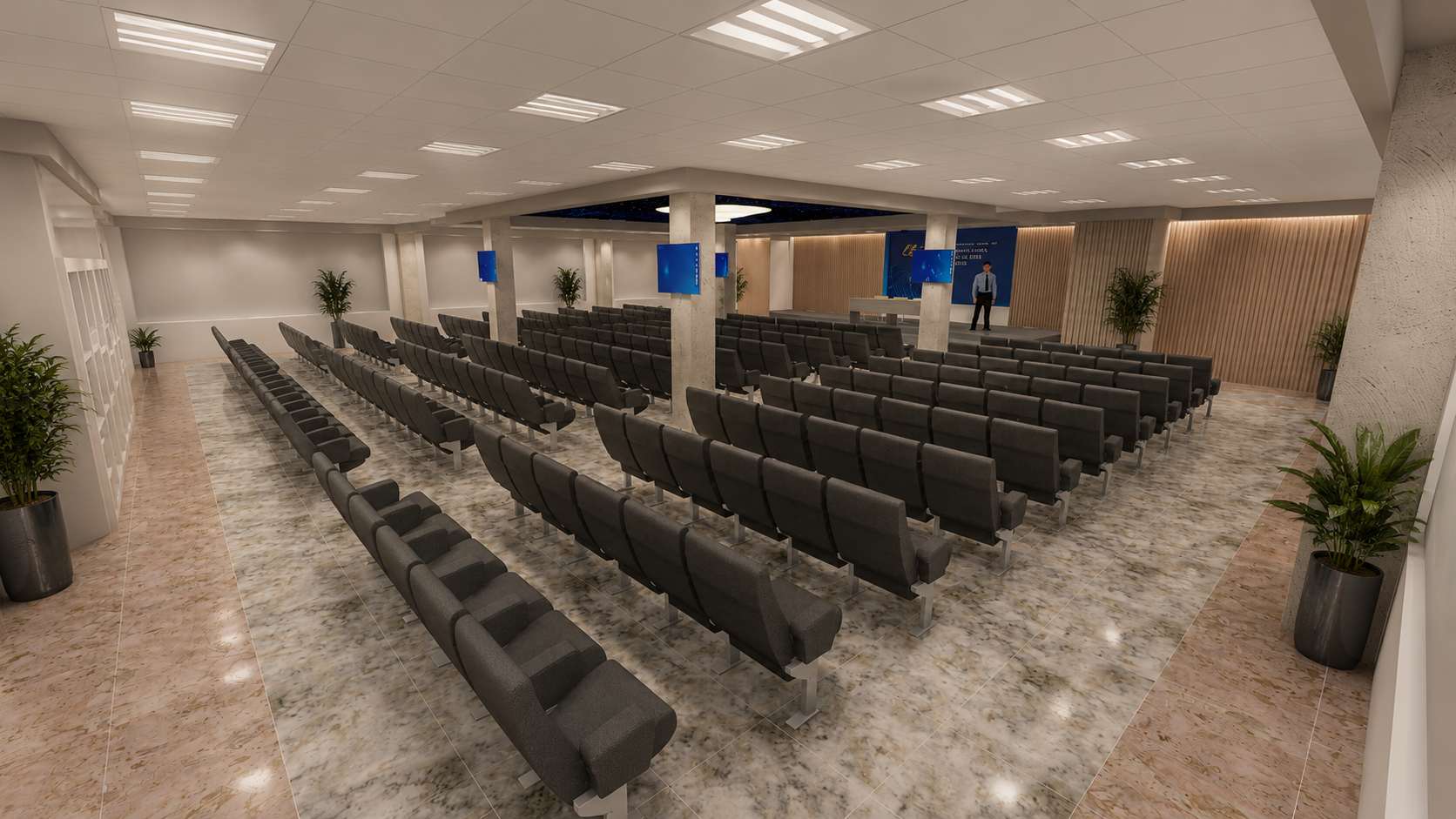 Интерьер конференц-зала Иркутского релейного завода