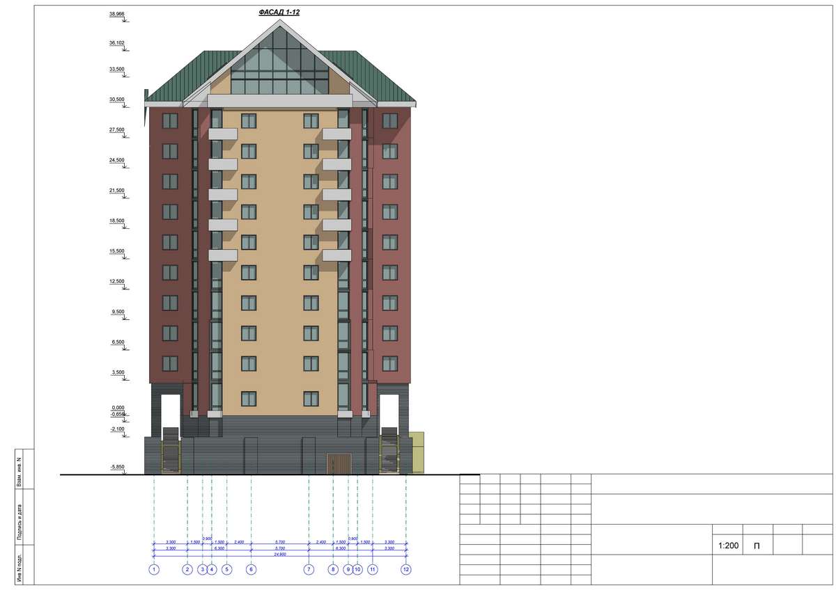 Жилой комплекс по ул. Щапова - фасад 1-12